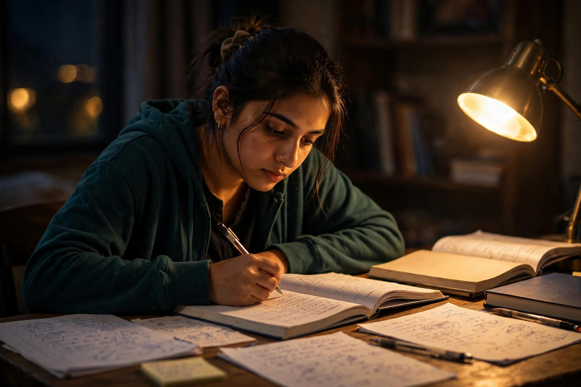 Student preparing for the PPSC one paper exam 2026 at a study desk
